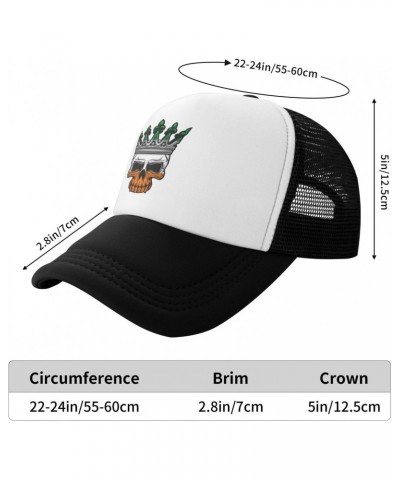 Ireland Flag Skull Trucker Hats Baseball Cap Truck Driver Hat Shading Cap Face Hat, Men's Hat Women's Hat Can Adjust The Hat ...