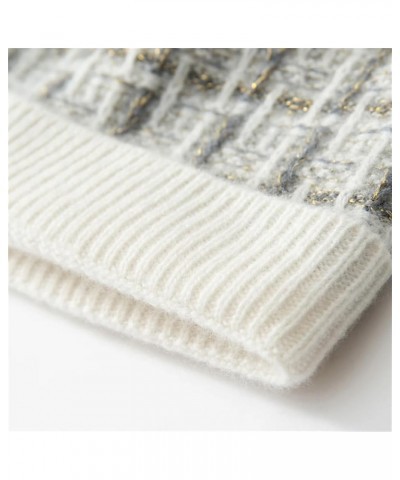 Cashmere Beanie Hats for Women Winter Hat Soft Warm Knitted Casual Cap Jacquard Skullies Beanies 26 Beige $19.45 Skullies & B...