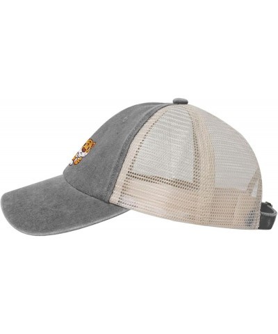 Cool Tiger Baseball Cap Women Men Mesh Back Hats Vintage Cowboy Hat Dad Caps Gray $10.41 Cowboy Hats