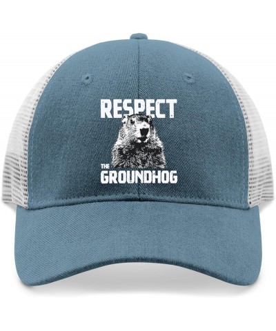 Respect The Groundhog Hats Sports Hat Hats for Men Baseball Cap Gifts for Boyfriends Workout Hats Skyblue $9.44 Sun Hats