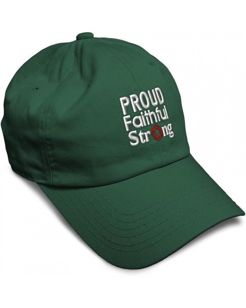 Soft Baseball Cap Proud Faithful Strong Cotton Dad Hats for Men & Women Forest Green $16.81 Baseball Caps