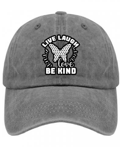 Live Laugh Love Be Kind Butterfly Caps Mesh Hat Pigment Black Gifts for Girlfriends Cool Caps Pigment Gray $11.20 Sun Hats