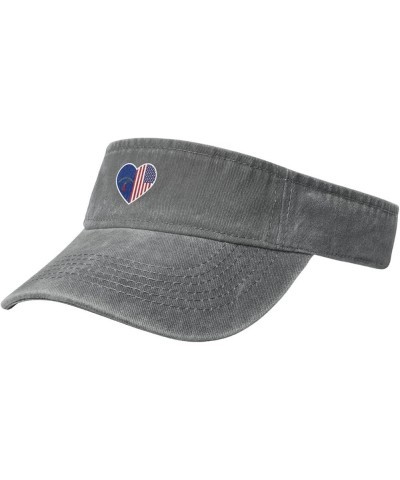 I Love America and Alabama Sun Visor Hats for Women Men Adjustable Sports Sun Hats Golf Cap Gray $14.29 Sun Hats