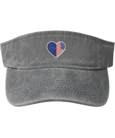 I Love America and Alabama Sun Visor Hats for Women Men Adjustable Sports Sun Hats Golf Cap Gray $14.29 Sun Hats