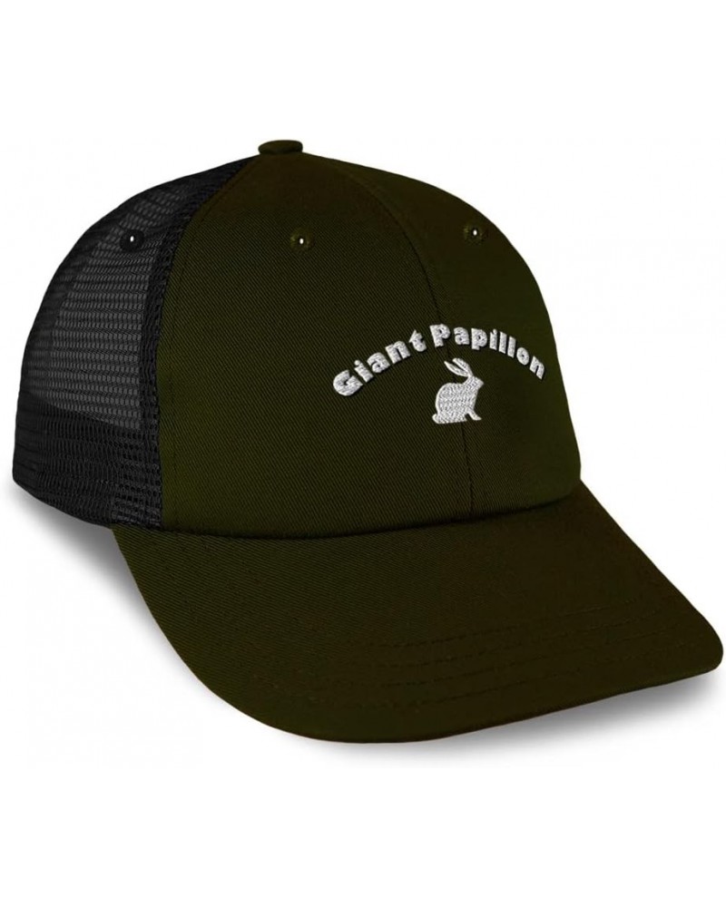 Custom Trucker Hat Baseball Cap Giant Papillon Breed Cotton Bunny Dad Hats for Men & Women Loden Black Design Only $16.79 Bas...