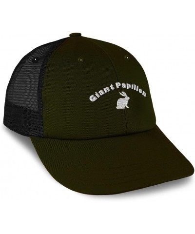 Custom Trucker Hat Baseball Cap Giant Papillon Breed Cotton Bunny Dad Hats for Men & Women Loden Black Design Only $16.79 Bas...