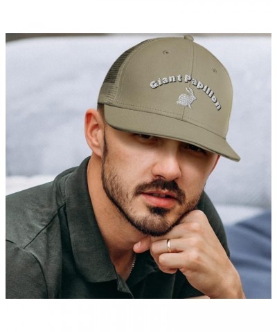 Custom Trucker Hat Baseball Cap Giant Papillon Breed Cotton Bunny Dad Hats for Men & Women Loden Black Design Only $16.79 Bas...