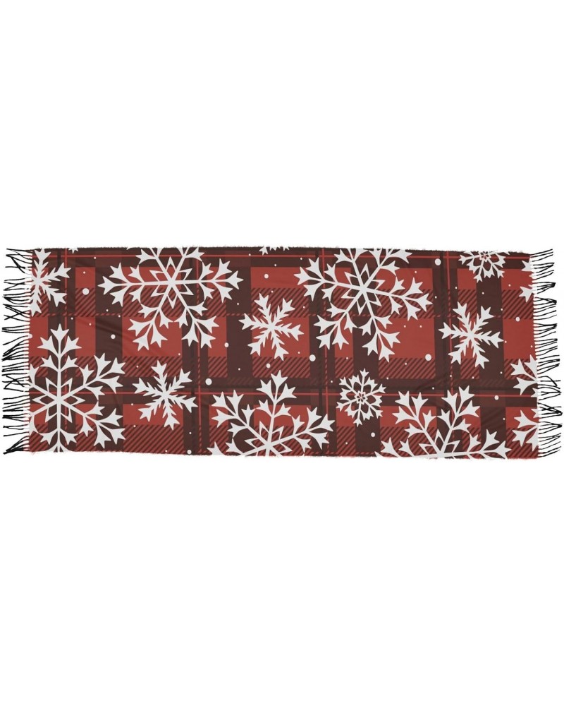 Snowflake Plaid Red Women's Wraps & Pashminas for Evening Dress Dinner Party Keep Warm Long Large Tassel Scarves 86 x 30 in $...