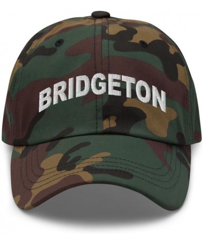 Bridgeton Michigan Hat Bridgeton MI Cap Embroidered Dad Hat Adjustable Strap Closure Unisex Green Camo $20.00 Baseball Caps