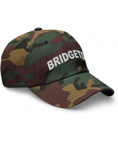 Bridgeton Michigan Hat Bridgeton MI Cap Embroidered Dad Hat Adjustable Strap Closure Unisex Green Camo $20.00 Baseball Caps