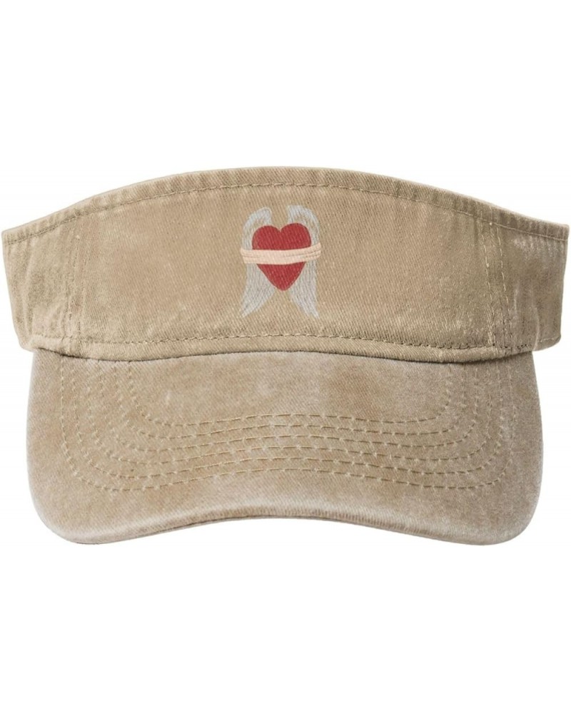 Bound Heart with Wings Sun Hat Sun Visor Hats for Women Men Baseball Cap Golf Hats Natural $9.94 Visors