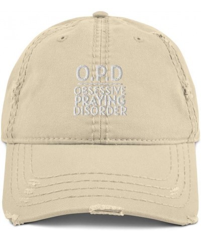 Obsessive Praying Disorder Distressed Dad Hat Baseball Cap Adjustable Prayer Christian Khaki $20.21 Baseball Caps