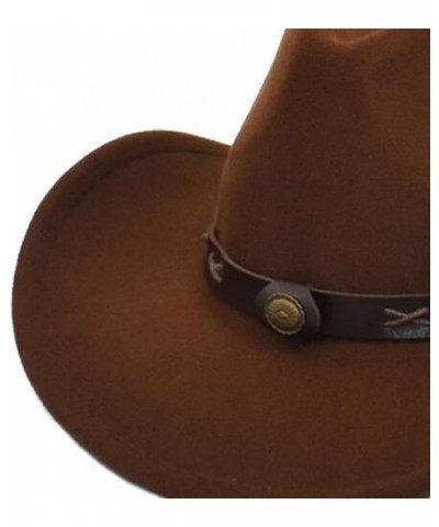 Cowboy Hat Men Cowgirl Hat Felt Hat Fedoras Hats for Women Red $23.18 Cowboy Hats