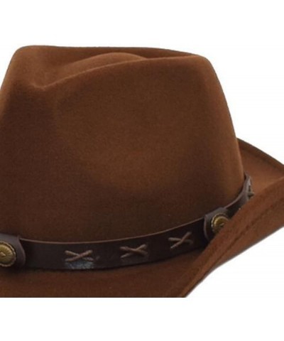 Cowboy Hat Men Cowgirl Hat Felt Hat Fedoras Hats for Women Red $23.18 Cowboy Hats