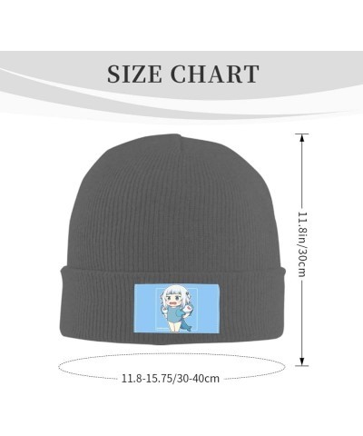 Gawr Gura Cuffed Beanie Hat Winter Warm Knit Skull Cap Stretchy Toboggan Cap Ski Hats Unisex Black Deep Heather $11.90 Skulli...