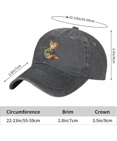 Peter and Pan Baseball Cap Outdoor Leisure Adjustable Vintage Classic Denim Hat Cotton Adult Unisex Black Deep Heather $12.14...