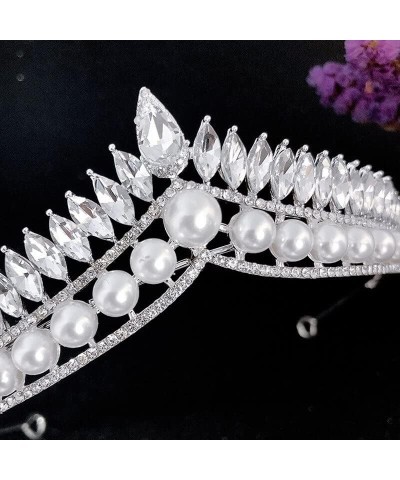 hair jewelry crown tiaras for women Rhinestone Pearls Crown Headband Gorgeous Tiaras and Crowns Wedding Head Ornaments Bridal...