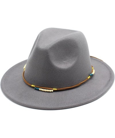 Women's Fedora Hat Wide Brim Felt Jazz Hat with Rope Solid Color Panama Hat Casual Cloche Hats Crushable Yellow2 $18.28 Fedoras