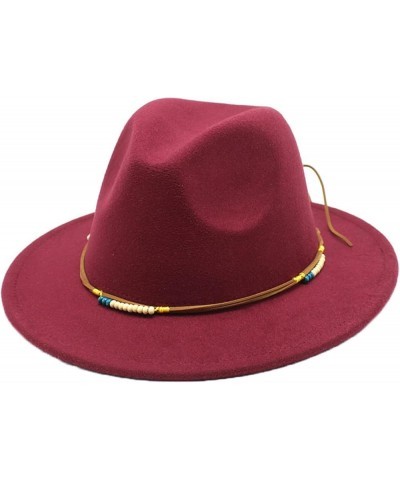 Women's Fedora Hat Wide Brim Felt Jazz Hat with Rope Solid Color Panama Hat Casual Cloche Hats Crushable Yellow2 $18.28 Fedoras