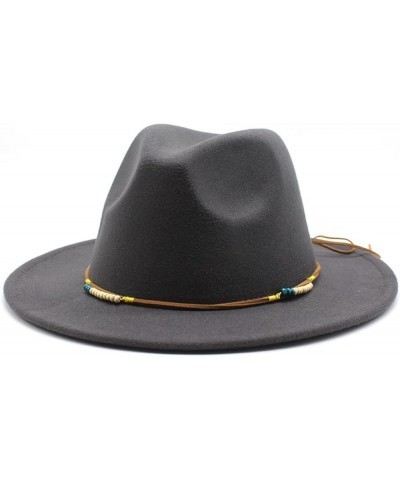 Women's Fedora Hat Wide Brim Felt Jazz Hat with Rope Solid Color Panama Hat Casual Cloche Hats Crushable Yellow2 $18.28 Fedoras