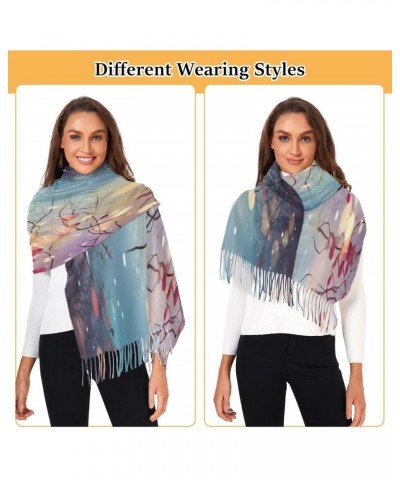 Christmas Branches Snowflakes Scarfs for Women Soft Women's Scarves & Wraps Travel Blanket Shawls for Winter Airplane $12.69 ...