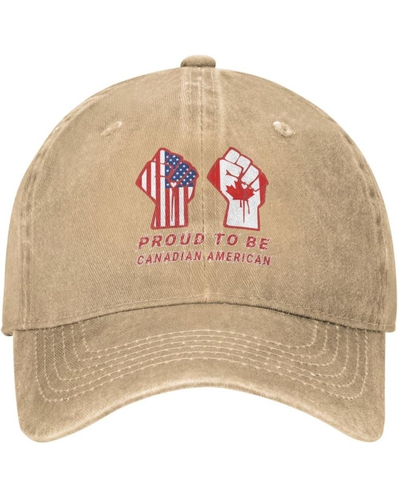 Proud to Be Canadian American Canada USA Flag Baseball Cap Natural $10.75 Baseball Caps