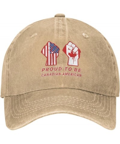 Proud to Be Canadian American Canada USA Flag Baseball Cap Natural $10.75 Baseball Caps