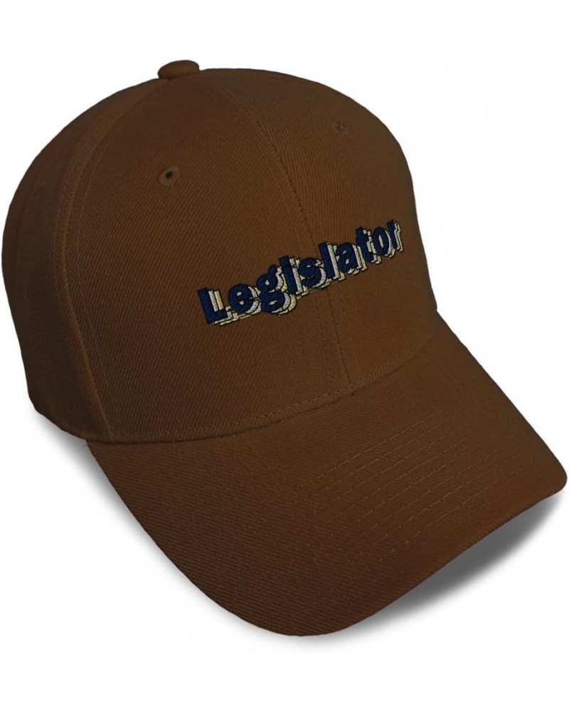 Custom Baseball Cap Legislator Government Acrylic Laws Dad Hats for Men and Women Brown Design Only $12.96 Baseball Caps