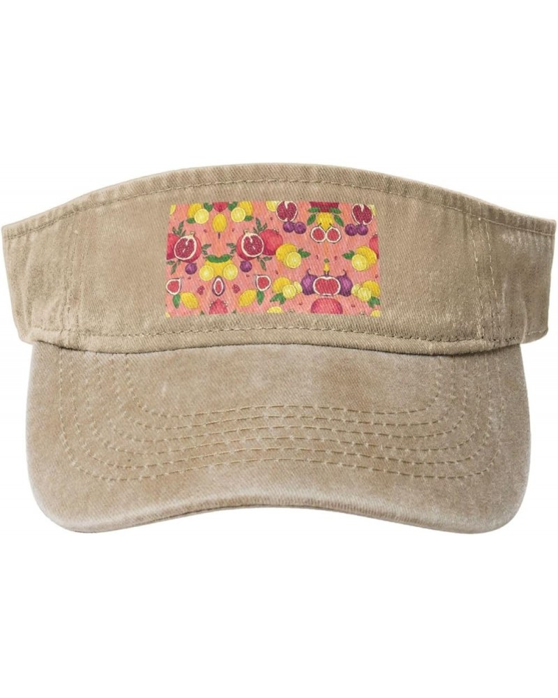 Exotic Fruits Sun Visor Hats,Open Top Hat for Women and Men,Fishing-Hats,Adult Sunscreen Visor Cap Natural $9.73 Visors