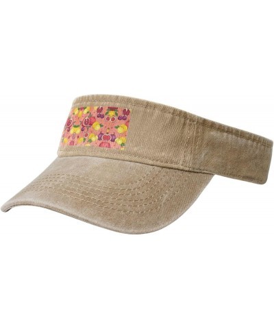 Exotic Fruits Sun Visor Hats,Open Top Hat for Women and Men,Fishing-Hats,Adult Sunscreen Visor Cap Natural $9.73 Visors