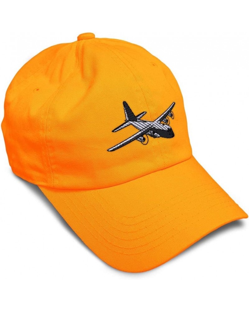 Custom Soft Baseball Cap C-130 Aircraft Embroidery Airplane Twill Cotton Dad Hats for Men & Women Orange Design Only $14.03 B...