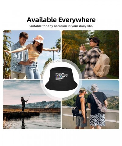 Please Be Patient I Have Autism and A in My Pocket Bucket Hat Womens Men Fisherman Hat Sun Cap Unisex Hat Black $16.81 Bucket...