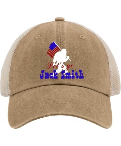 Let's Go Jack Smith with Bigfoot and Flag Design Hat Women's Hat Purplish Blue04 Baseball Hat Gifts for Boyfriends Pigment Kh...