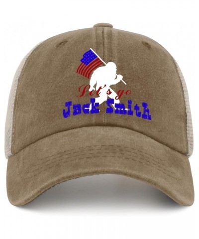 Let's Go Jack Smith with Bigfoot and Flag Design Hat Women's Hat Purplish Blue04 Baseball Hat Gifts for Boyfriends Pigment Kh...