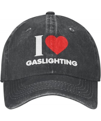 I Love Gaslighting Cowboy Cap Adjustable Classic Vintage Baseball Cap for Men Women Black Black $13.99 Cowboy Hats