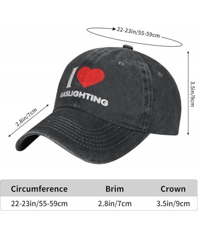 I Love Gaslighting Cowboy Cap Adjustable Classic Vintage Baseball Cap for Men Women Black Black $13.99 Cowboy Hats