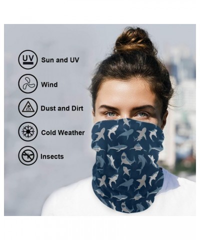 Shark Fish Dark Blue Headwear Sun Dust Magic Scarf Headband Bandana Neck Gaiters Outdoor Sports for Women Man $11.59 Scarves