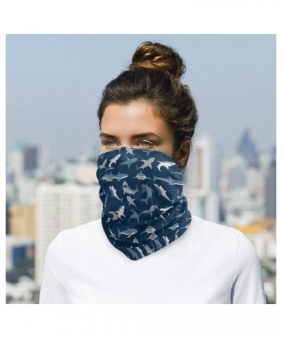 Shark Fish Dark Blue Headwear Sun Dust Magic Scarf Headband Bandana Neck Gaiters Outdoor Sports for Women Man $11.59 Scarves