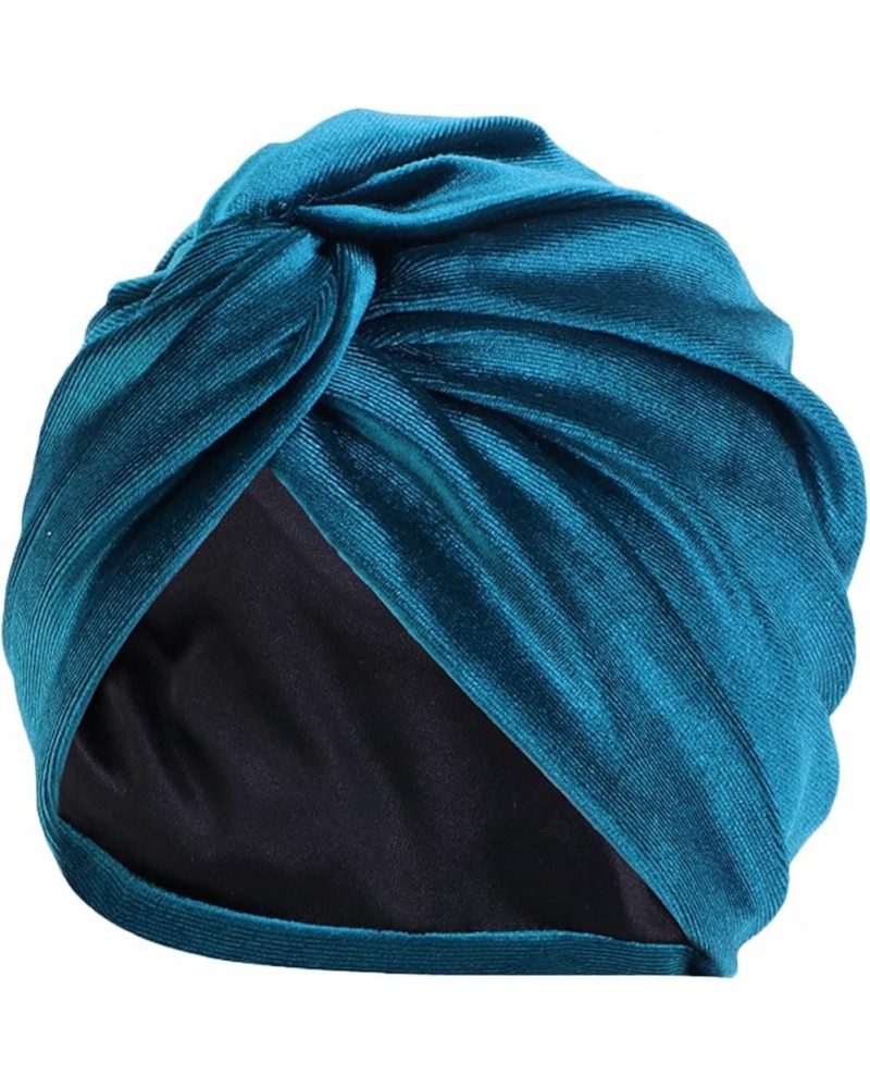 African Pattern Women Turbans Hats Flower Knot Headwrap Pre-Tied Cancer Braid Cap Gifts Birthday Easter Blue $5.75 Skullies &...