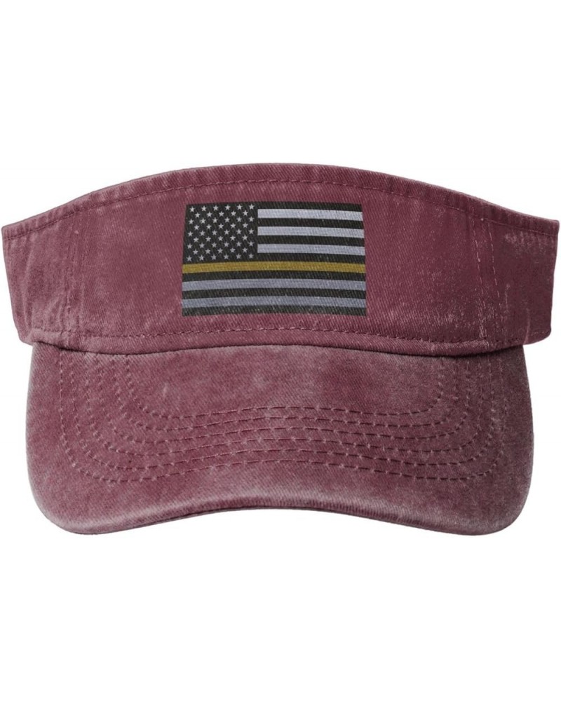 United States Thin Gold Line Flag Knitting Effect Sun Visor Hats for Women Men Sun Hat Cotton Golf Hat Vintage Baseball Cap R...