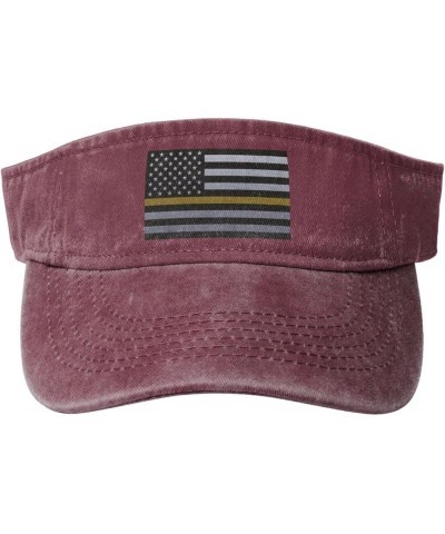 United States Thin Gold Line Flag Knitting Effect Sun Visor Hats for Women Men Sun Hat Cotton Golf Hat Vintage Baseball Cap R...