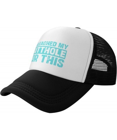 I Bleached My Butthole for This Mesh Cap Men Women Baseball Cap Funny Trucker Hat Black $14.58 Baseball Caps