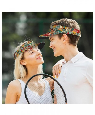 Cartoon Flowers Floral Visor Hats for Women Men Sun Visors for Women Men Sun Sports Visor Hat Sun Hat Outdoor Golf Beach Cap ...