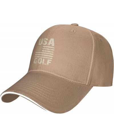 USA Golf Baseball Cap for Men Women Adjustable Funny Dad Hat Natural $12.96 Baseball Caps