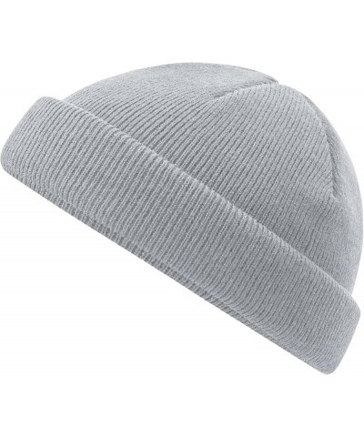 B43R Recycled Mini Fisherman Beanie - Sustainable and Stylish Hat Light Grey $9.97 Skullies & Beanies