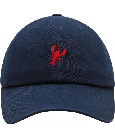 Lobster Premium Dad Hat Embroidered Baseball Cap Seafood Navy $11.24 Baseball Caps