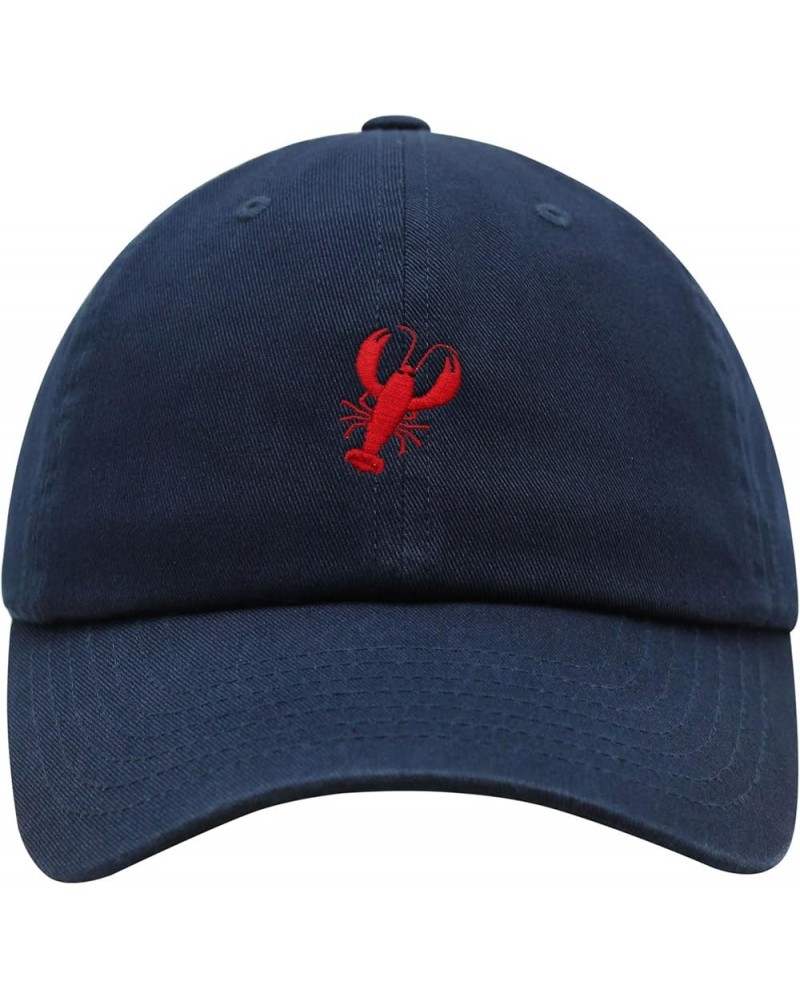 Lobster Premium Dad Hat Embroidered Baseball Cap Seafood Navy $11.24 Baseball Caps