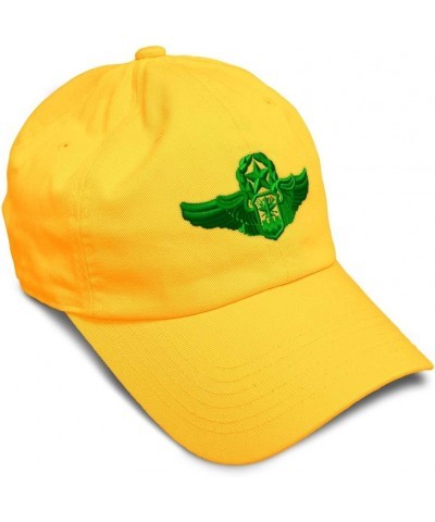 Custom Soft Baseball Cap Green Master Navigator Embroidery Insignias Twill Cotton Dad Hats for Men & Women Golden Yellow Desi...