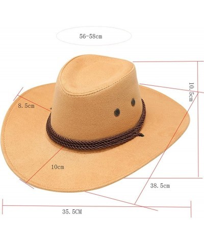 Head Over Boots Sign Adult Casual Solid Summer Western Fashion Cowboy Sun Hat Wide Brim Travel Sun Cap Cowboy Orange $7.33 Su...