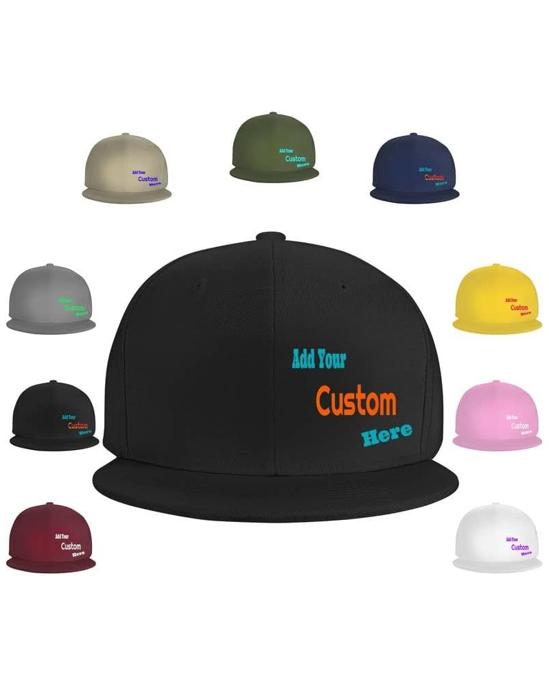 Custom Caps Your Design Here,Custom Logo Hats,Add Your Own Text and Design,Classic Mens Womens Personalized Baseball Cap Blac...